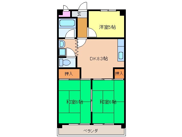 ジュネス２１の物件間取画像