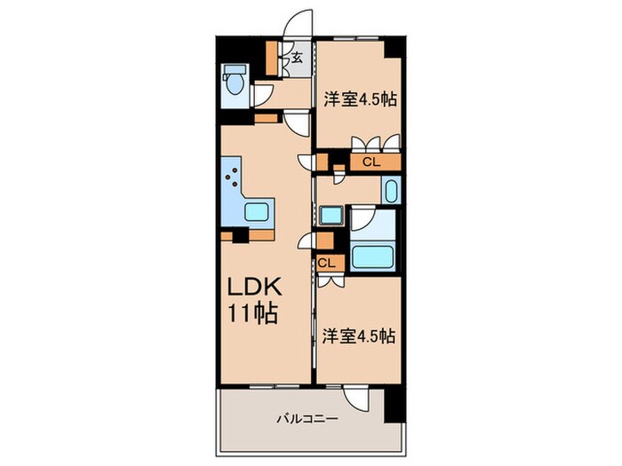 ﾌﾟﾚｻﾝｽﾛｼﾞｪ名駅南(1403)の物件間取画像
