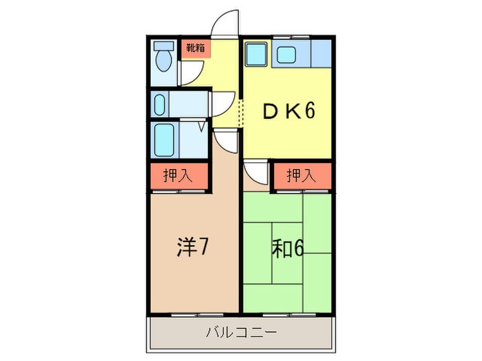 ユニオンハイツ八橋Ｃの物件間取画像