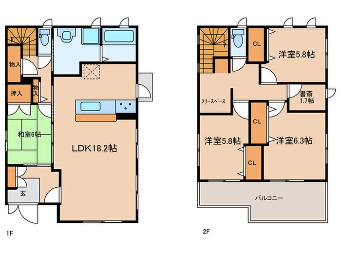 鴛鴨町清水様戸建の物件間取画像