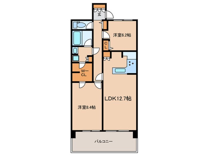 ダイアパレス三の丸西(202)の物件間取画像