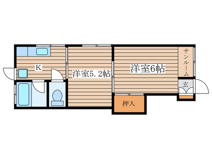 コーポかがみの物件間取画像