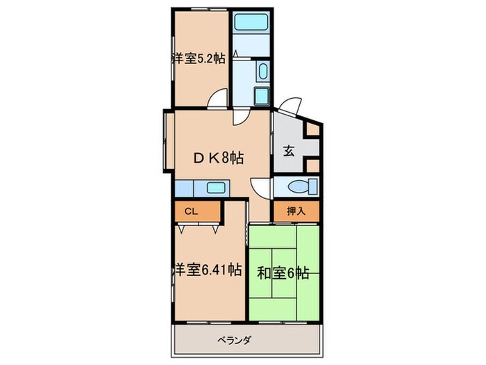 クロ－バ－浅井の物件間取画像