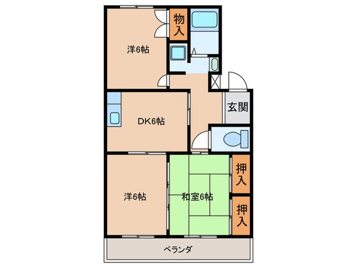 スカイビレッジ六番館の物件間取画像