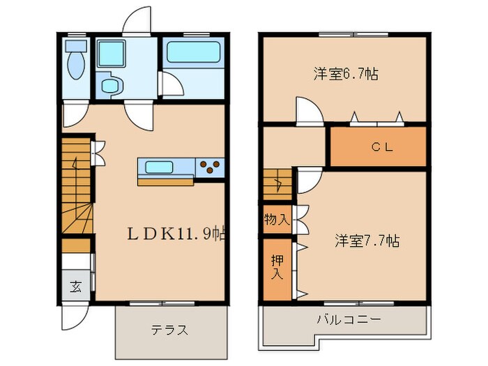 オランジュ馬見塚の物件間取画像
