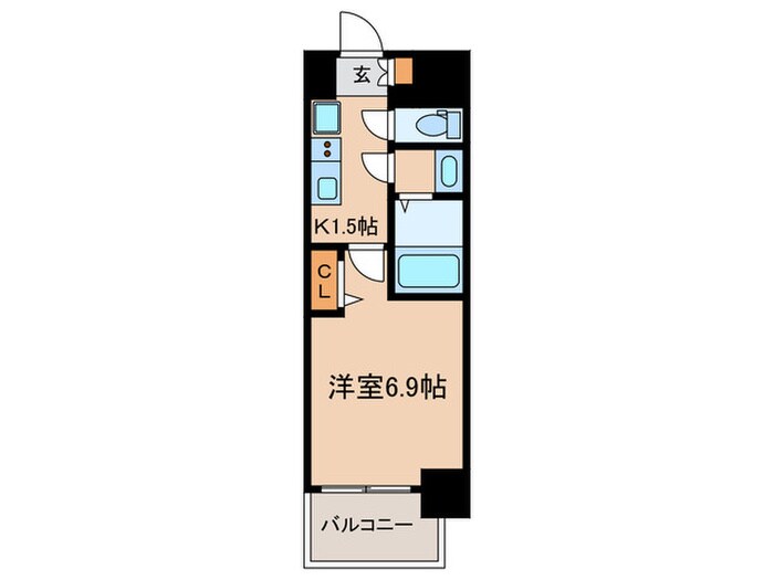 ﾌﾟﾚｻﾝｽ丸の内ｱﾃﾞﾙ(1102)の物件間取画像