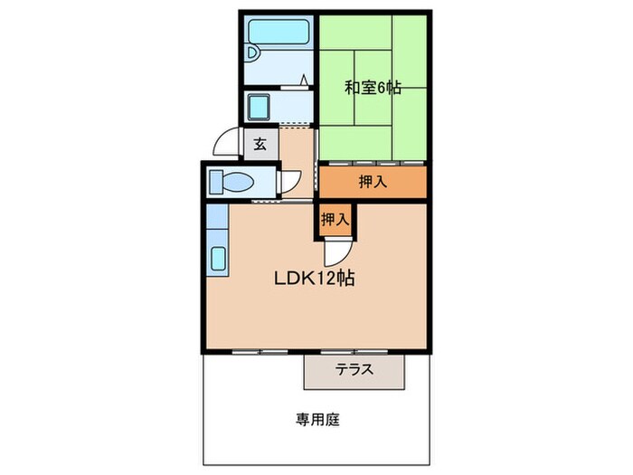 グリーンコーポＢ棟の物件間取画像