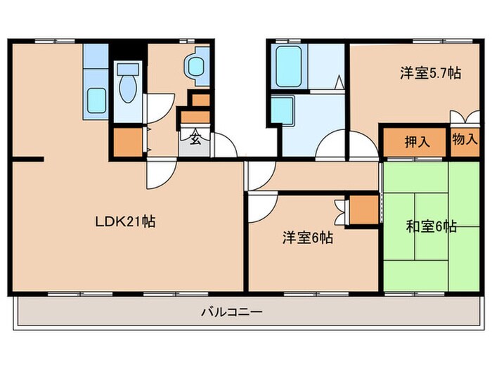 ファティリティ稲沢４号棟の物件間取画像