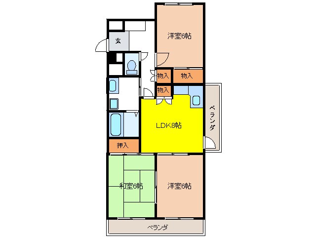 ハイメゾンべるのーぶの物件間取画像