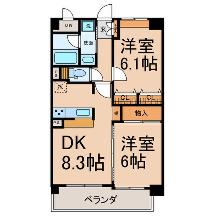 サンシティ名西通の物件間取画像