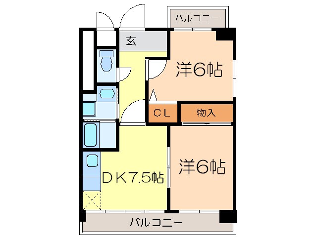 カ－サ八熊通の物件間取画像