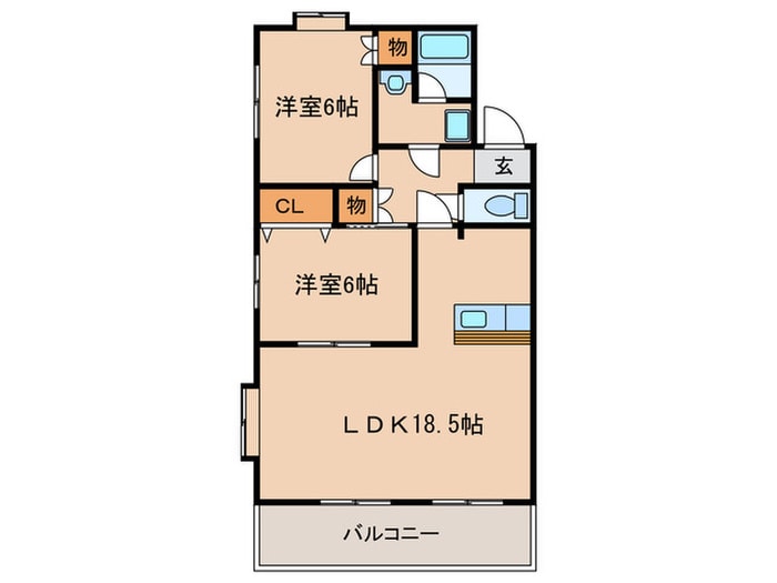 フロ－ラハイツＡ棟の物件間取画像