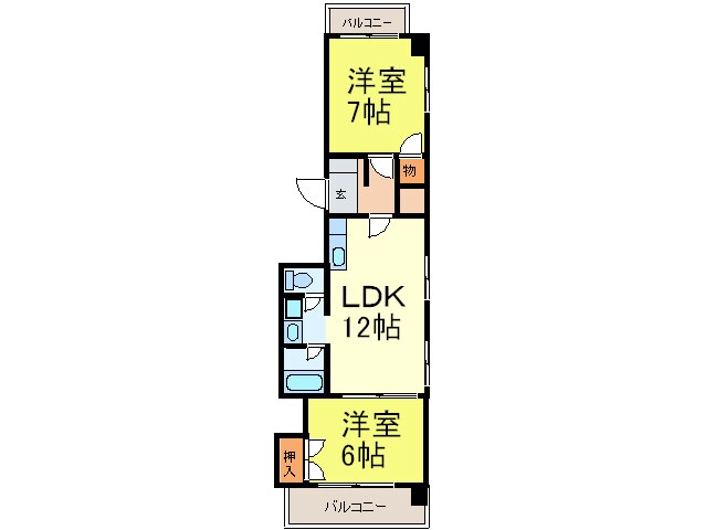 ベルシェ橘の物件間取画像