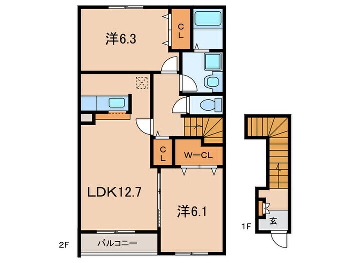 フォレストハウスＢの物件間取画像