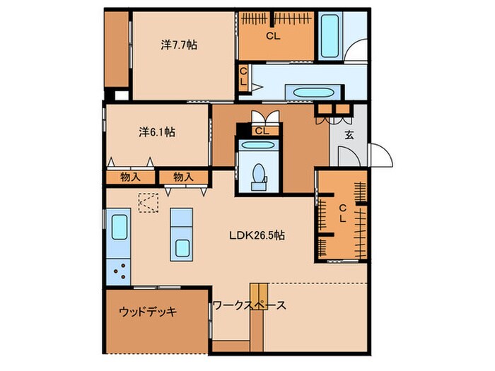 Ｕｔｏｌｅ　Ａ　Ｓ棟の物件間取画像