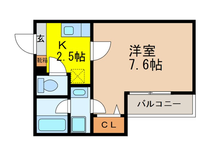 クレフラスト内田橋A棟の物件間取画像