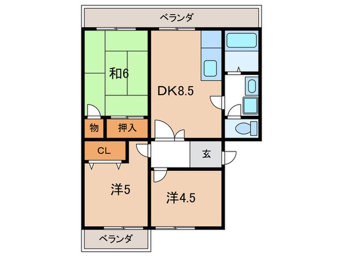 コーポジンナカの物件間取画像