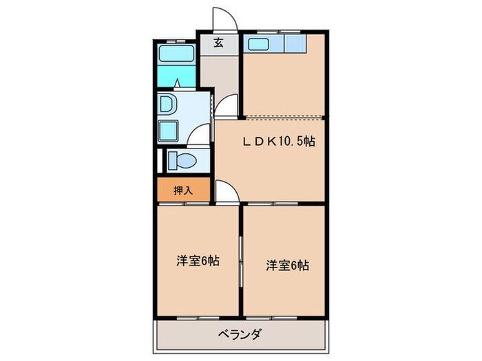 ニュ－ハイムⅢの物件間取画像