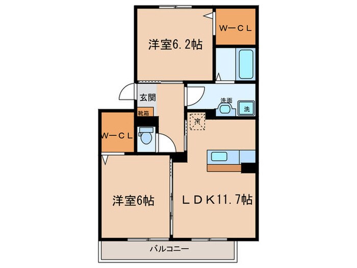 クレセントⅥの物件間取画像