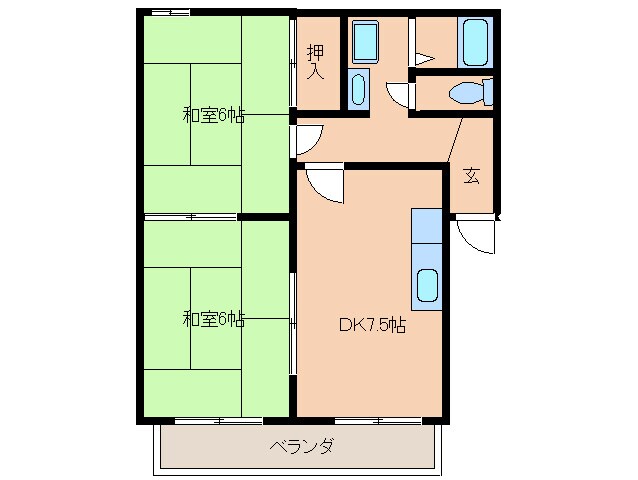 パピヨン　タナカの物件間取画像