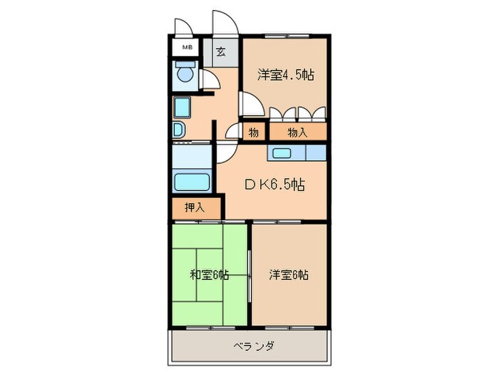 バンブール３２の物件間取画像