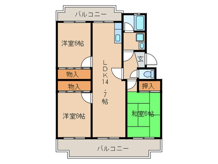 ヴィラ・フロ－ラの物件間取画像