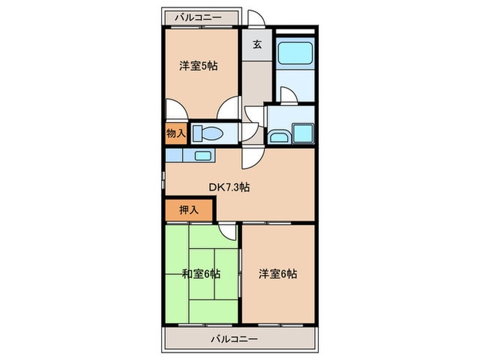 サンプラザサカイⅡの物件間取画像