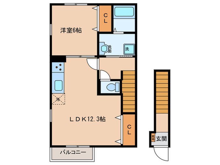 アンプルールリーブル江松の物件間取画像