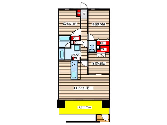 カルティア東海通駅（１０４）の物件間取画像