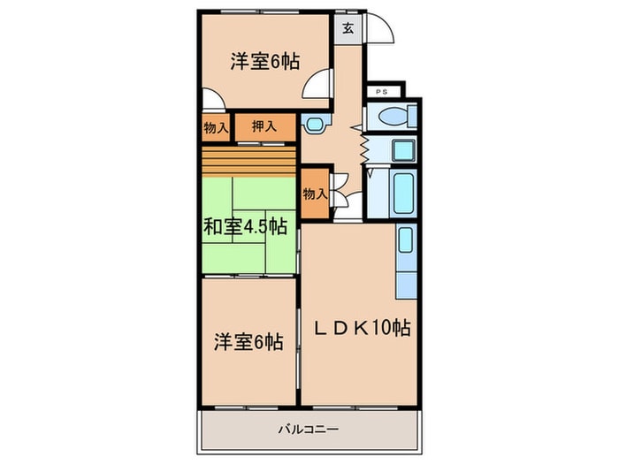 ヒルハイツ桃山の物件間取画像