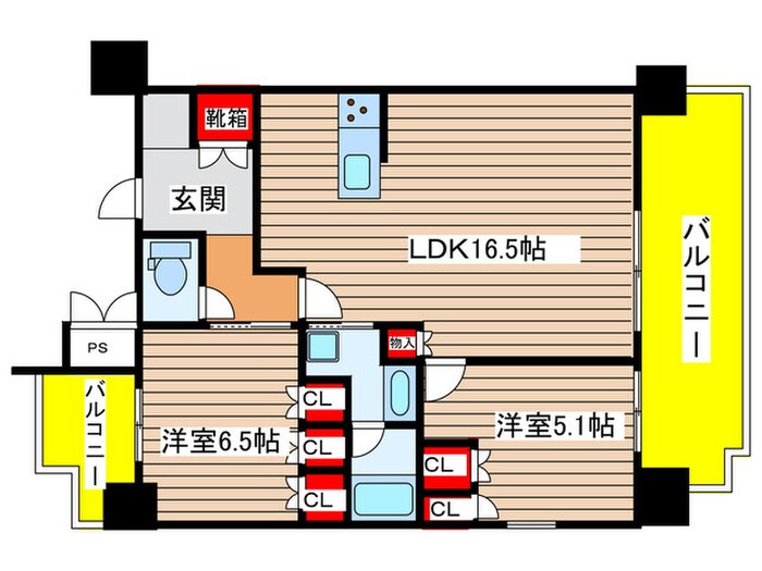 グランパセオ名駅那古野の物件間取画像