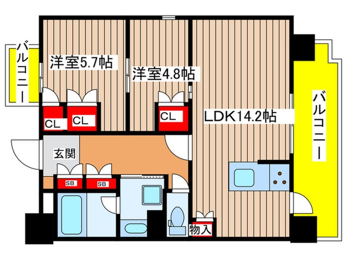 グランパセオ名駅那古野の物件間取画像