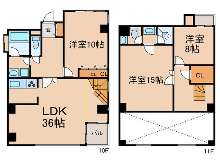 バ－ドヒル伏見の物件間取画像