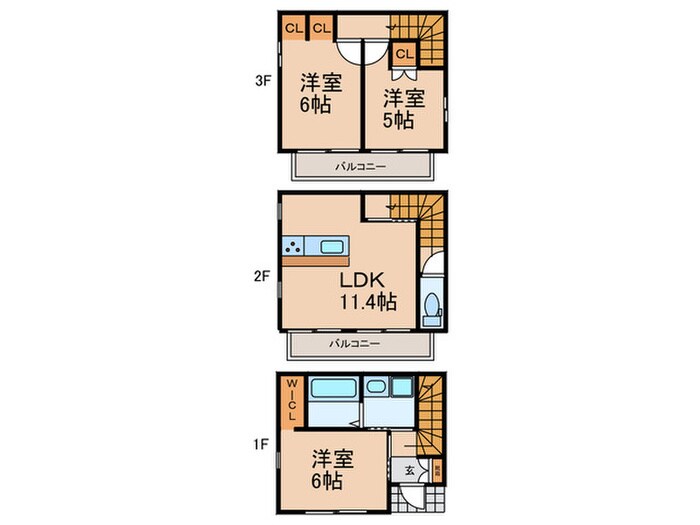タウンスケープよもぎ台A棟の物件間取画像