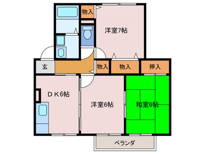 ハーモニーハイツ末広の物件間取画像
