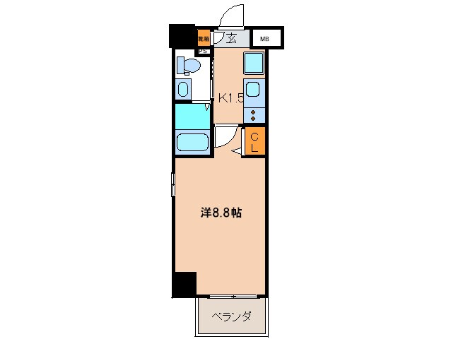 ｴｽﾃﾑﾌﾟﾗｻﾞ名古屋･栄ﾌﾟﾚﾐｱﾑ(1304)の物件間取画像