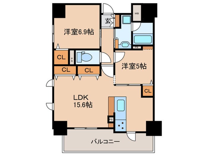 ﾌﾟﾚｻﾝｽﾛｼﾞｪ丸の内(301)の物件間取画像