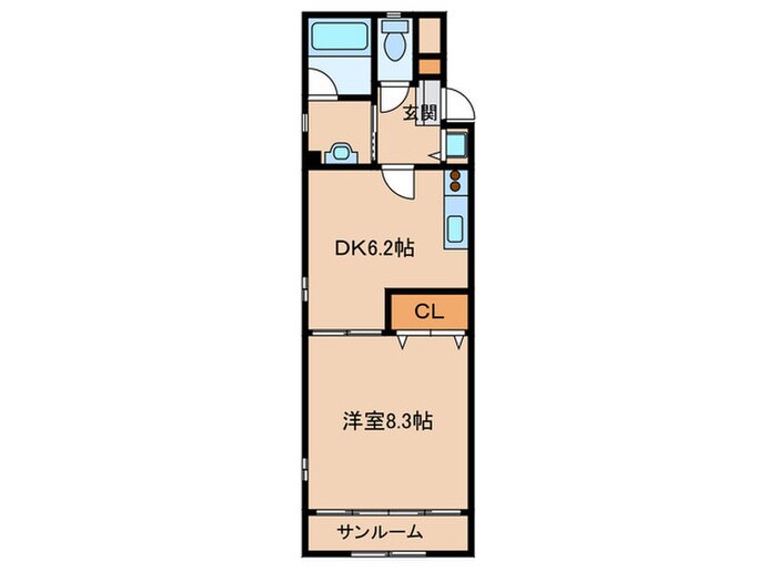 キュ－ビックカ－サ岡崎駅の物件間取画像