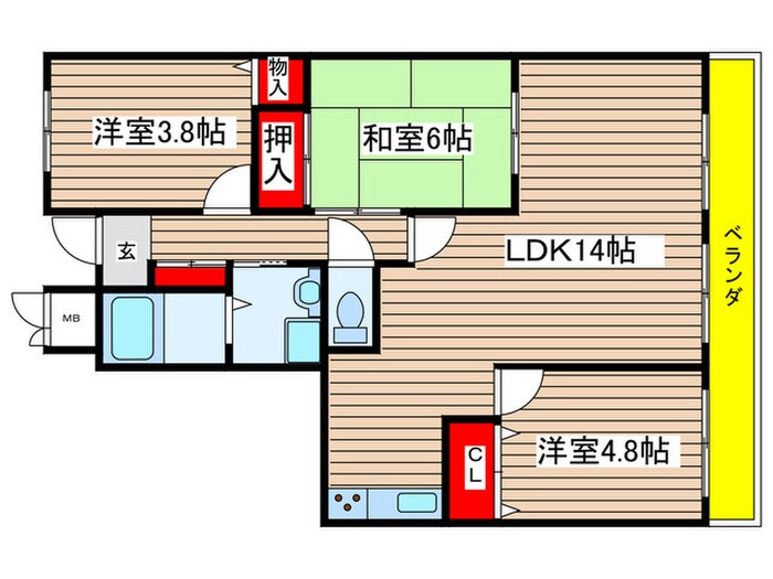 エクセリーヌ有松の物件間取画像