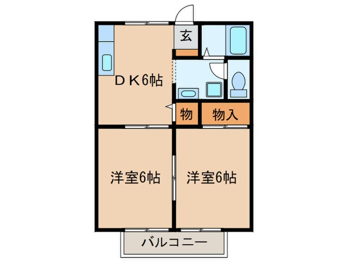 サニーサイドコーポ川西の物件間取画像