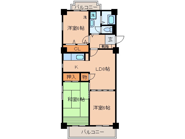 ロイヤルマンション十州の物件間取画像