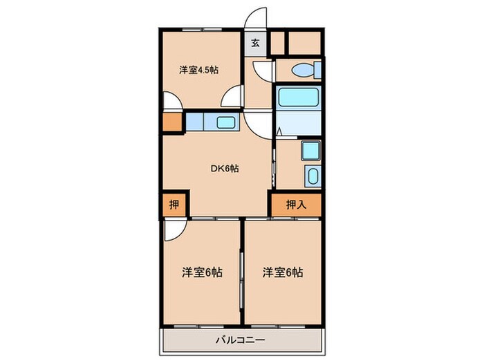 レイクヒルズマンションの物件間取画像