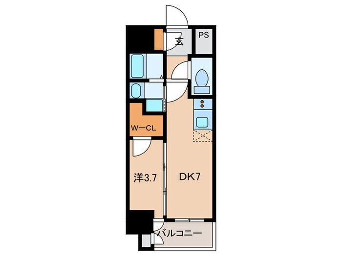 ｴｽﾃﾑｺｰﾄ名古屋新栄Ⅴﾗﾎﾟｰﾙ(501)の物件間取画像