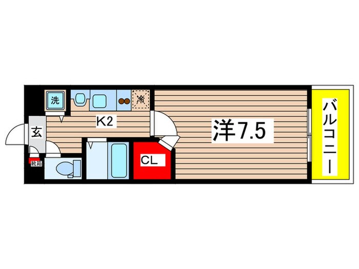 ベルファ－ス川原通の物件間取画像