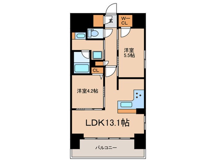 ﾌﾟﾚｻﾝｽﾛｼﾞｪ丸の内CENTRAL CASAの物件間取画像