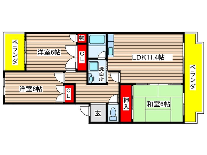 万場山ハイツの物件間取画像