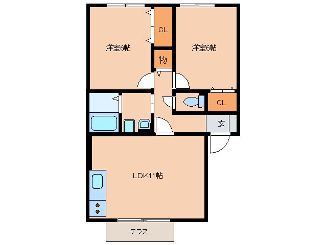 セジュールかすみの物件間取画像