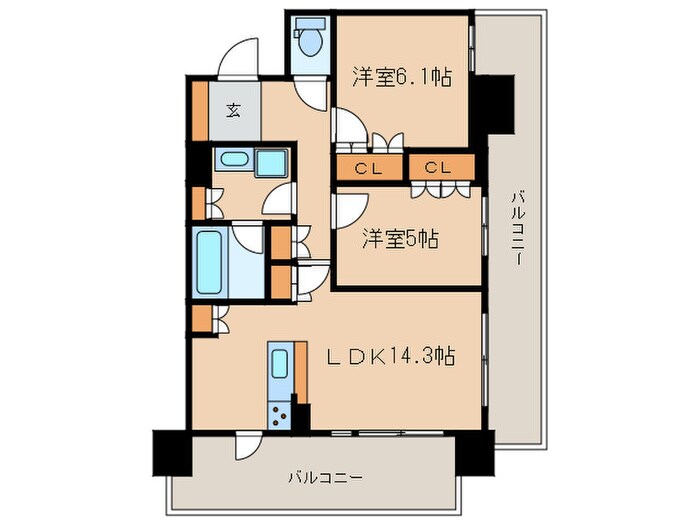 ローレルタワー名古屋栄の物件間取画像