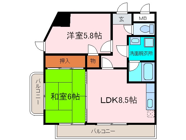 リバ－サイドビュ－の物件間取画像