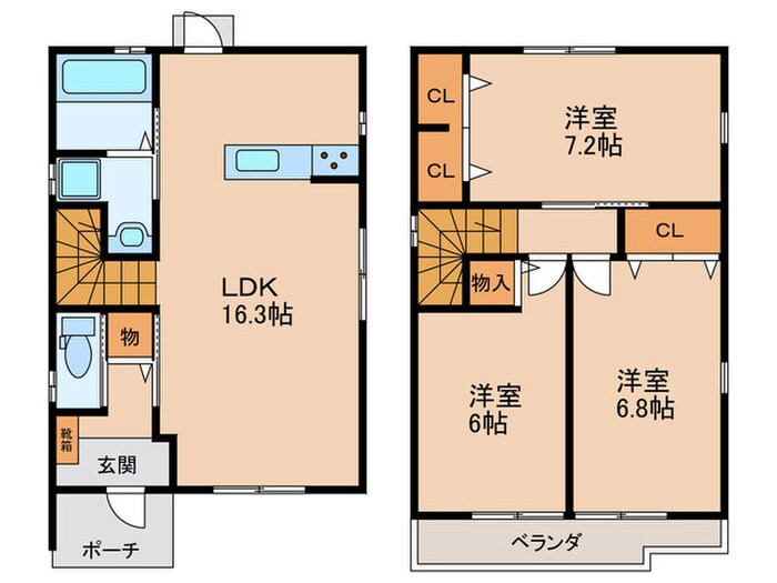 リースホーム明正ⅡB棟の物件間取画像